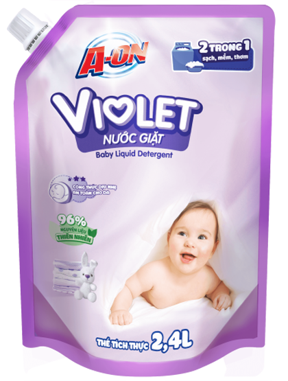 Nước Giặt A-ON Baby Hương Violet (Túi 2,4L)